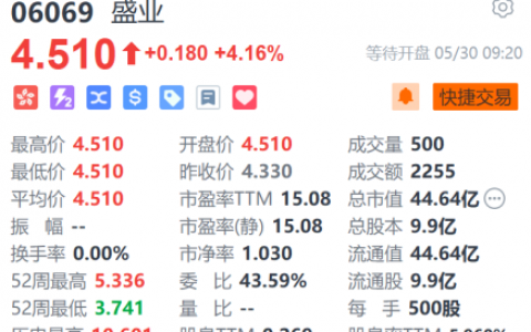 盛业（06069）高开超4%，获南向资金关注