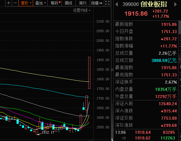 见证历史！创业板指涨超11%