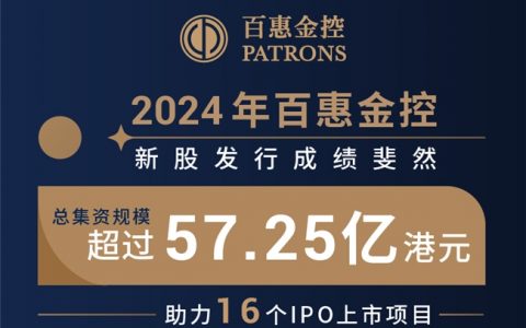 百惠金控2024年IPO发行成绩斐然 总集资规模超过57亿