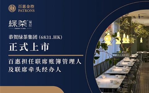 绿茶集团(6831.HK)获超购逾317倍 百惠引荐基石投资者认购逾亿港元